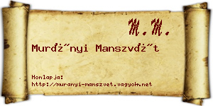 Murányi Manszvét névjegykártya