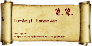 Murányi Manszvét névjegykártya